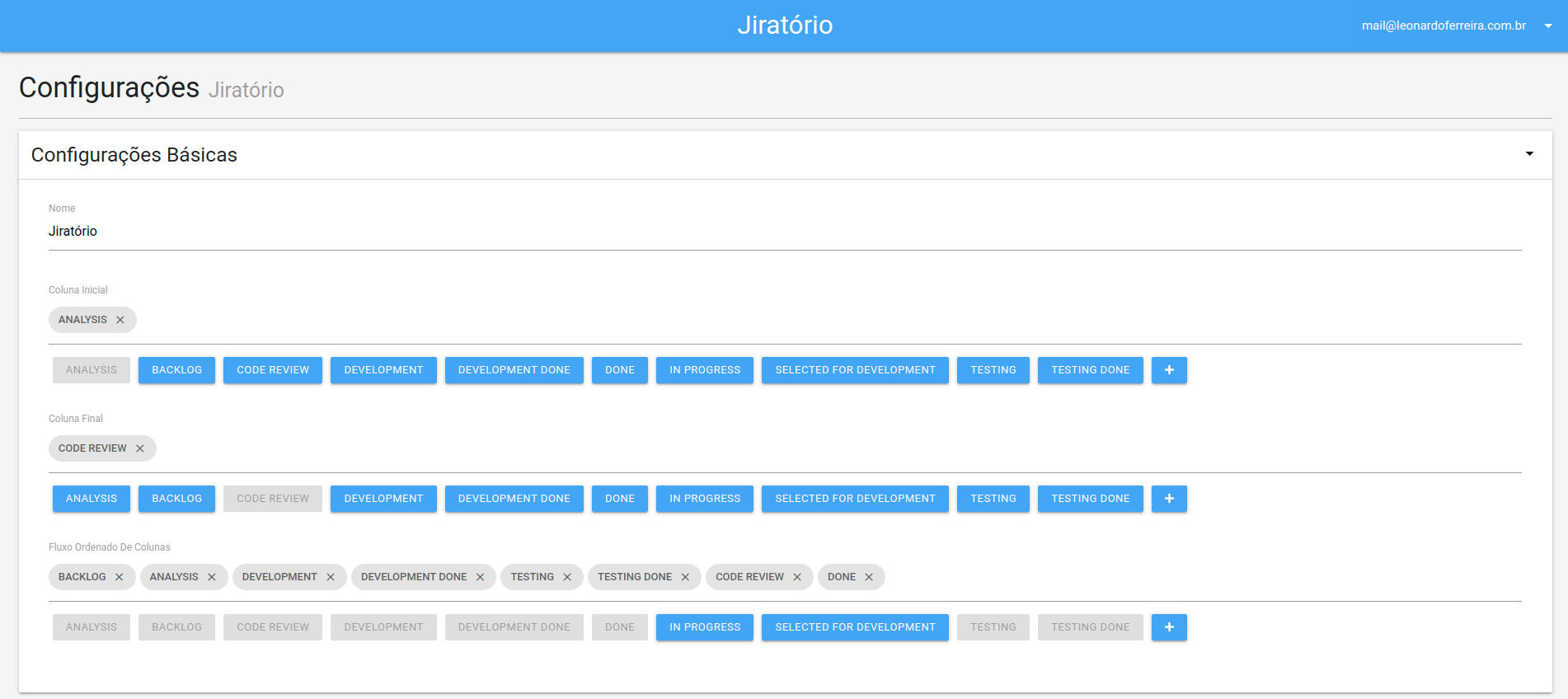 Configuração no Jiratório